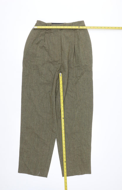 Emma James Women Brown Tweed Pleated Dress Pants Size 10