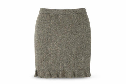 Club Monaco Women Brown Wool Tweed Knee Length Pencil Skirt Size 8