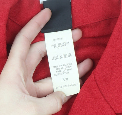 My Michelle Women's Red Polyester Blazer Size 8 Classic Business Jacket