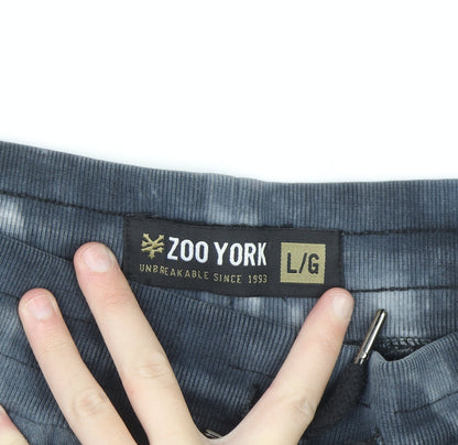 Zoo York Men's Black Tie Dye Jogger Sweatpants L Cotton Fleece
