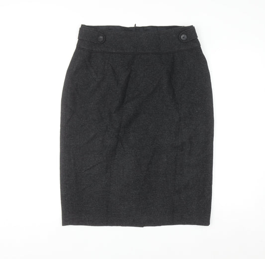 Mexx Women's Black Wool Blend Pencil Skirt Size 18 Knee Length Workwear