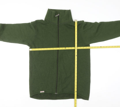 Woolpower Men’s Green Full Zip High Neck Merino Wool Jumper L