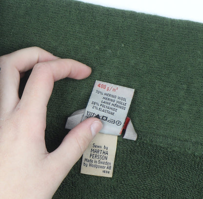 Woolpower Men’s Green Full Zip High Neck Merino Wool Jumper L