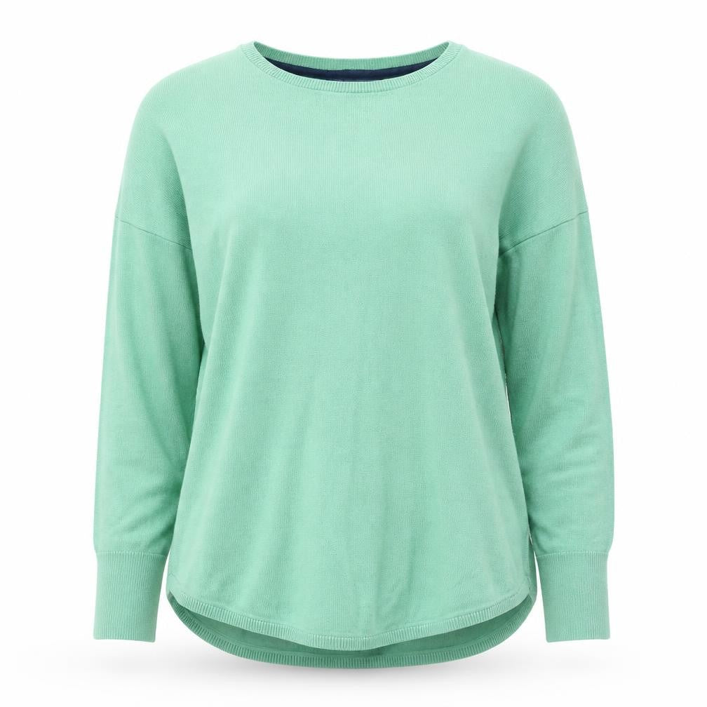 Joules Women Green Cotton Crew Neck Pullover Jumper Size 12