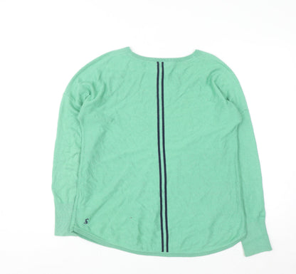 Joules Women Green Cotton Crew Neck Pullover Jumper Size 12