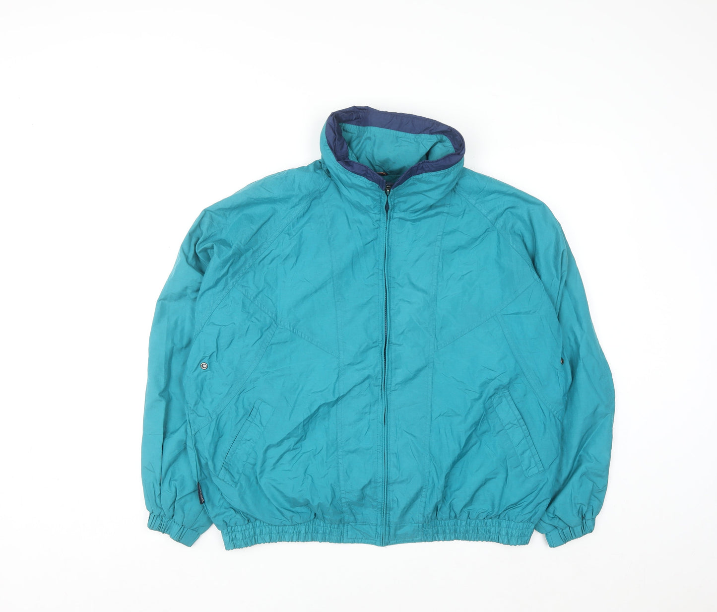 Pacific Trail Men's Blue M Windbreaker Jacket Pockets Lined Retro Style
