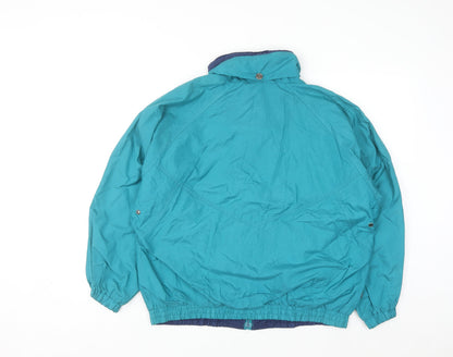 Pacific Trail Men's Blue M Windbreaker Jacket Pockets Lined Retro Style