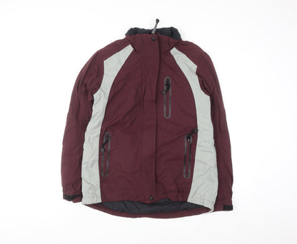 Eddie Bauer EBTEK Women’s Burgundy Ski Jacket S Waterproof Hooded