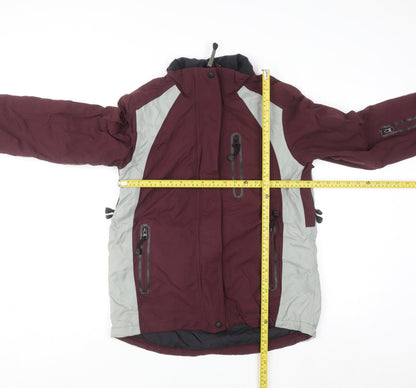 Eddie Bauer EBTEK Women’s Burgundy Ski Jacket S Waterproof Hooded