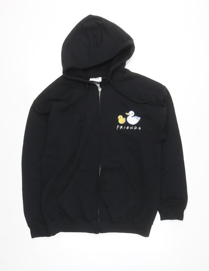 Friends Men's Black Full Zip Hoodie Size M Graphic Logo Sweatshirt
