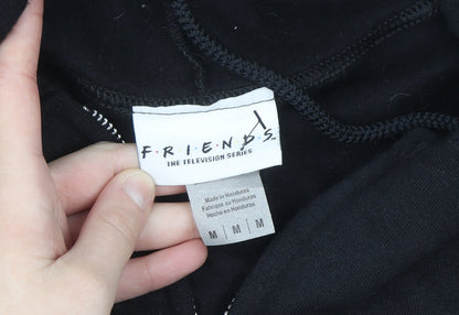 Friends Men's Black Full Zip Hoodie Size M Graphic Logo Sweatshirt