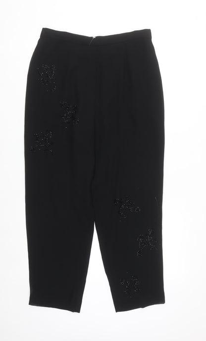 After Dark Women's Black Beaded Dress Pants Size 12 Plus