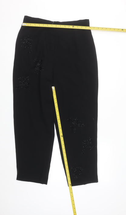 After Dark Women's Black Beaded Dress Pants Size 12 Plus