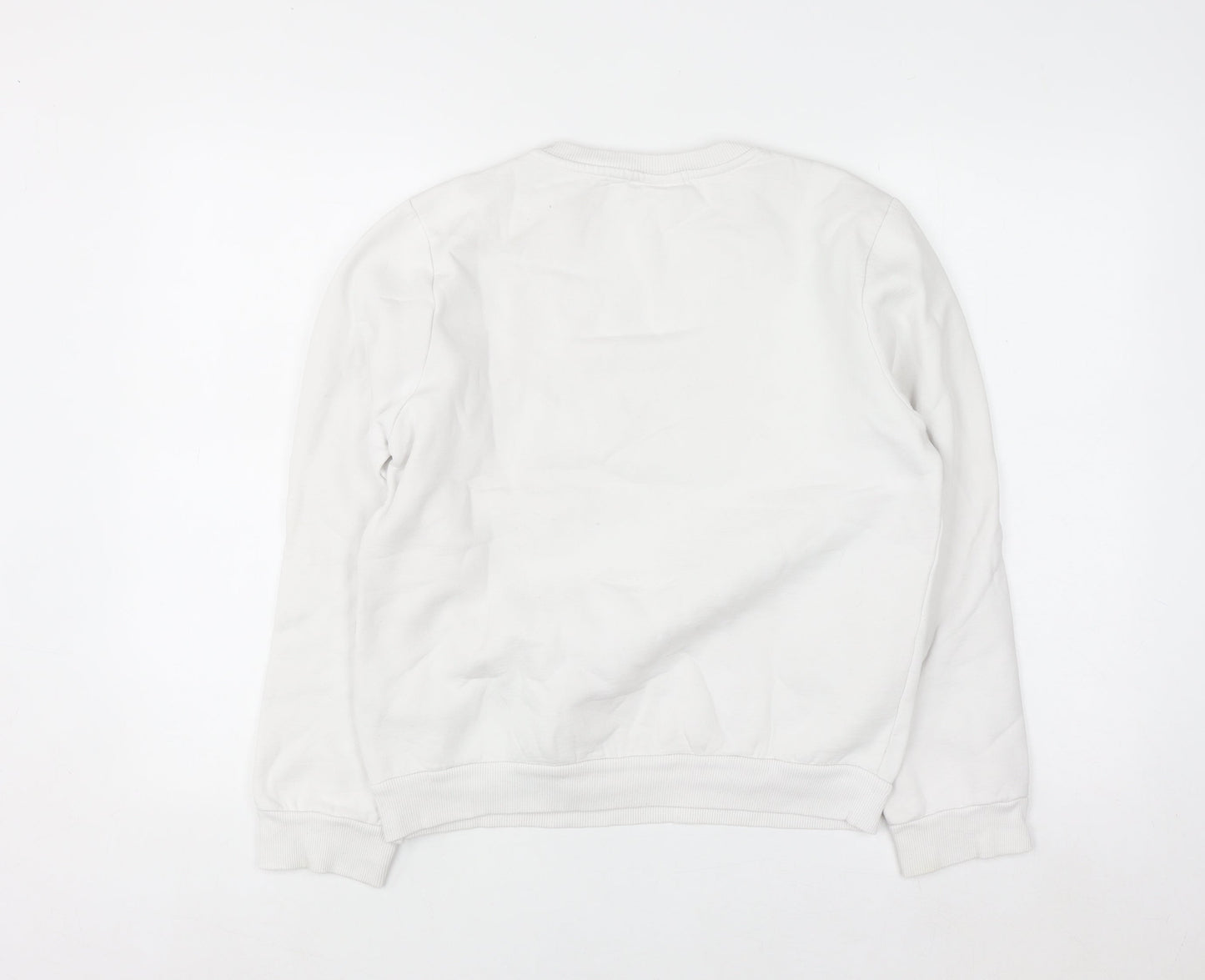 Disney Women White Mickey Mouse Print Pullover Sweatshirt Size 10/12