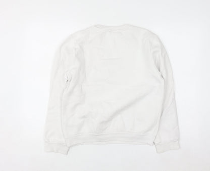Disney Women White Mickey Mouse Print Pullover Sweatshirt Size 10/12