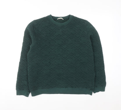 Whistles Women's Green Quilted Crew Neck Sweatshirt UK 10