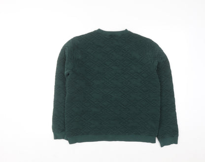 Whistles Women's Green Quilted Crew Neck Sweatshirt UK 10