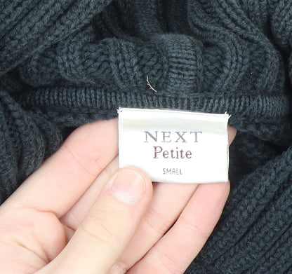 Next Petite Women's Black Chunky Knit Hooded Cardigan Small