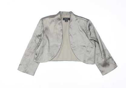 R&M Richards Women's Silver Cropped Shawl Blazer Size 14