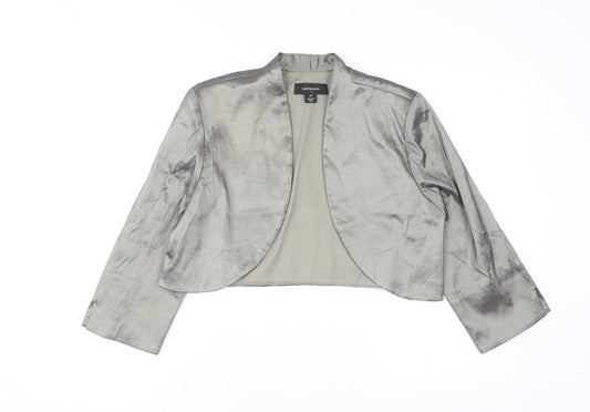 R&M Richards Women's Silver Cropped Shawl Blazer Size 14