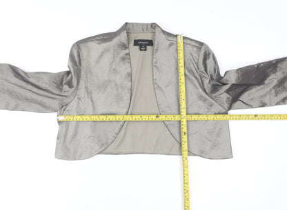 R&M Richards Women's Silver Cropped Shawl Blazer Size 14