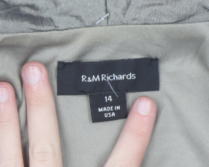 R&M Richards Women's Silver Cropped Shawl Blazer Size 14