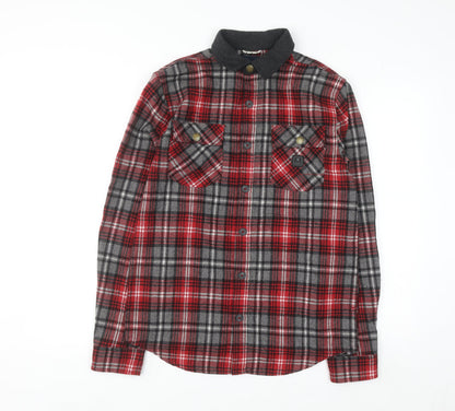 Roark Revival Men's Red Plaid Flannel Button-Up Shirt M