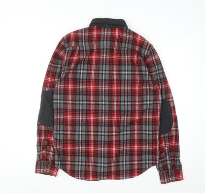 Roark Revival Men's Red Plaid Flannel Button-Up Shirt M