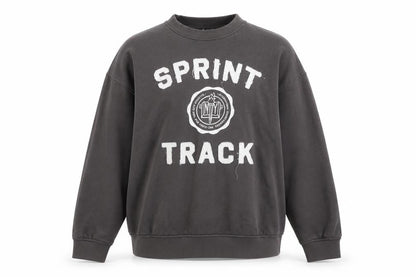 H&M Divided Women's Grey Pullover Sweatshirt Size 12 Sprint Track Graphic