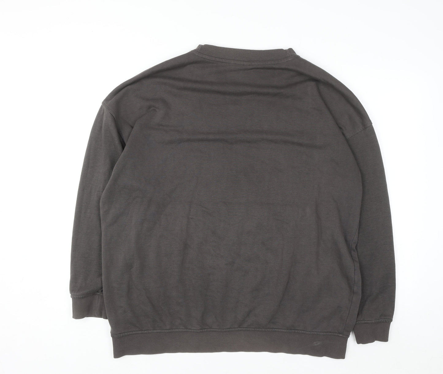 H&M Divided Women's Grey Pullover Sweatshirt Size 12 Sprint Track Graphic