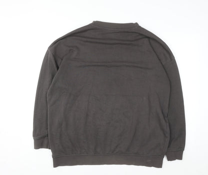 H&M Divided Women's Grey Pullover Sweatshirt Size 12 Sprint Track Graphic