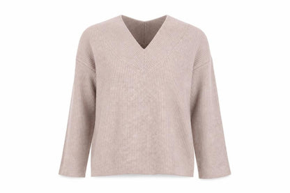 Next Petite Women’s Pink V-Neck Ribbed Pullover Jumper Size M