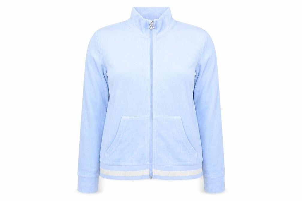 Juicy Couture Women’s Blue Track Jacket Size 16 Cotton Blend Full Zip