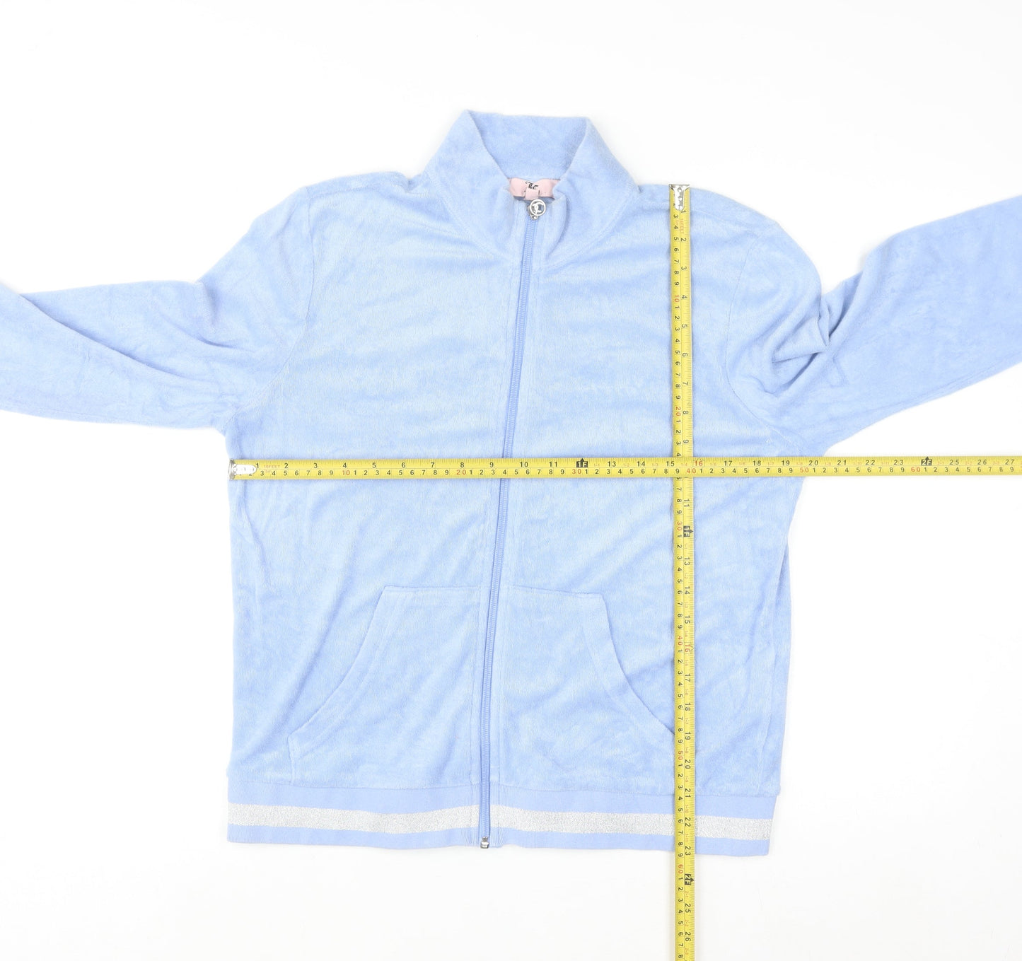 Juicy Couture Women’s Blue Track Jacket Size 16 Cotton Blend Full Zip