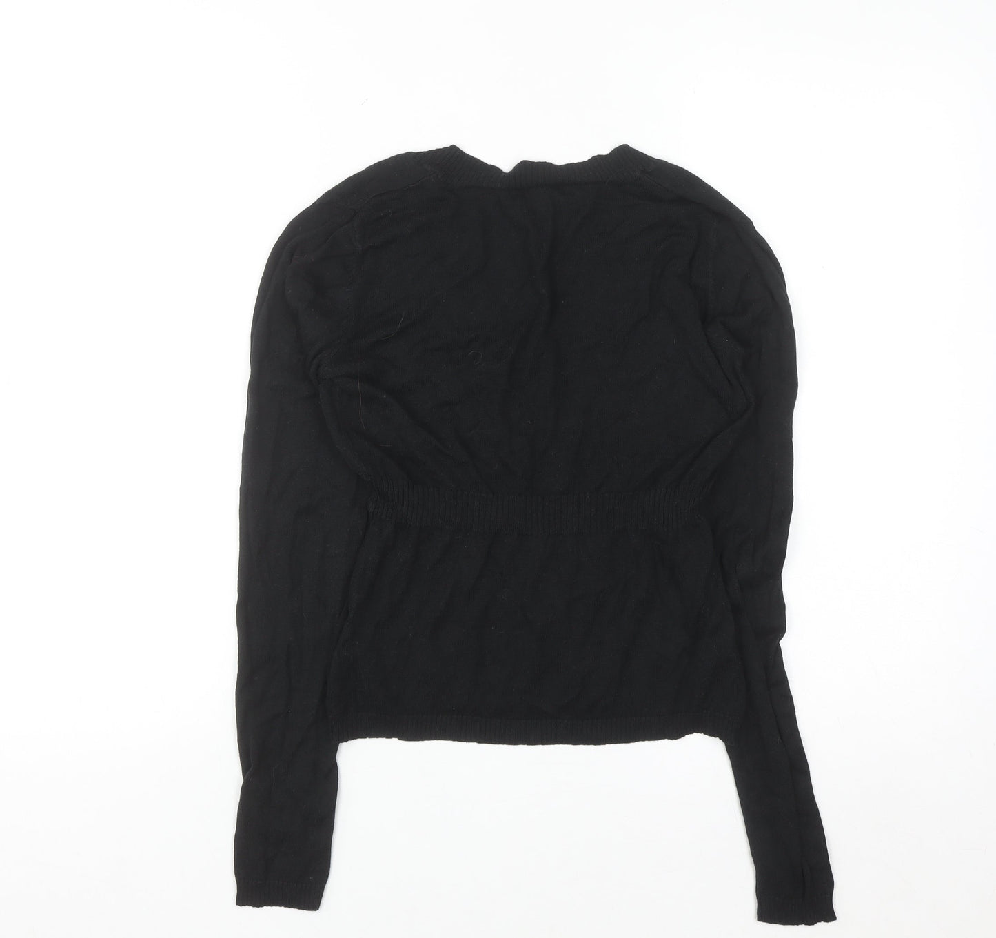Calvin Klein Jeans Women's Black V-Neck Knit Jumper Size S