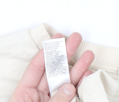 River Island Women Beige Cotton Blend Pullover Sweatshirt M