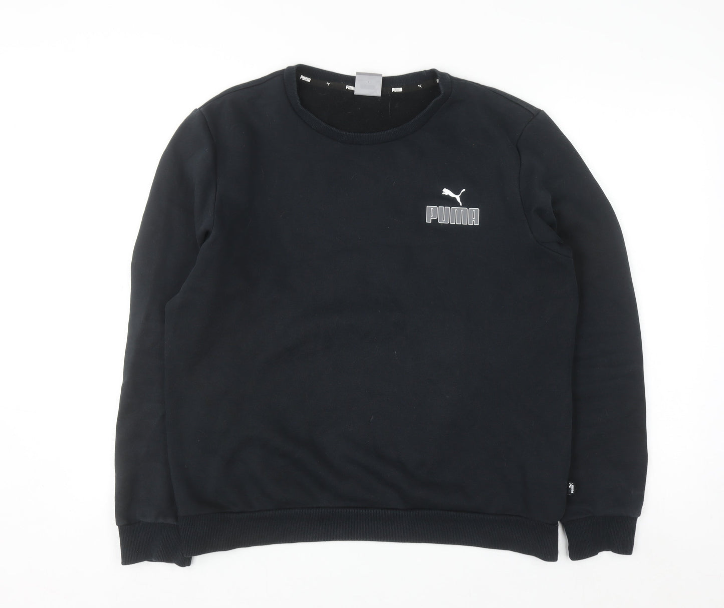 Puma Men Black M Crew Neck Pullover Sweatshirt Regular Fit