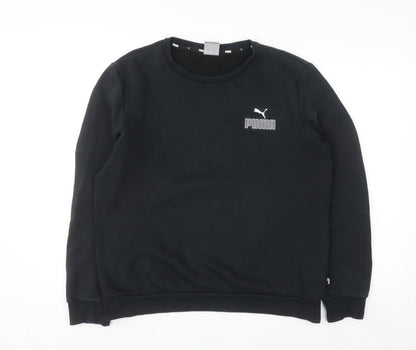 Puma Men Black M Crew Neck Pullover Sweatshirt Regular Fit