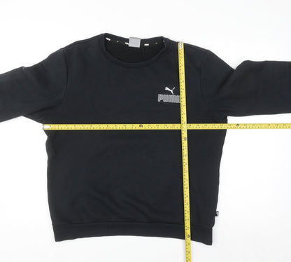 Puma Men Black M Crew Neck Pullover Sweatshirt Regular Fit