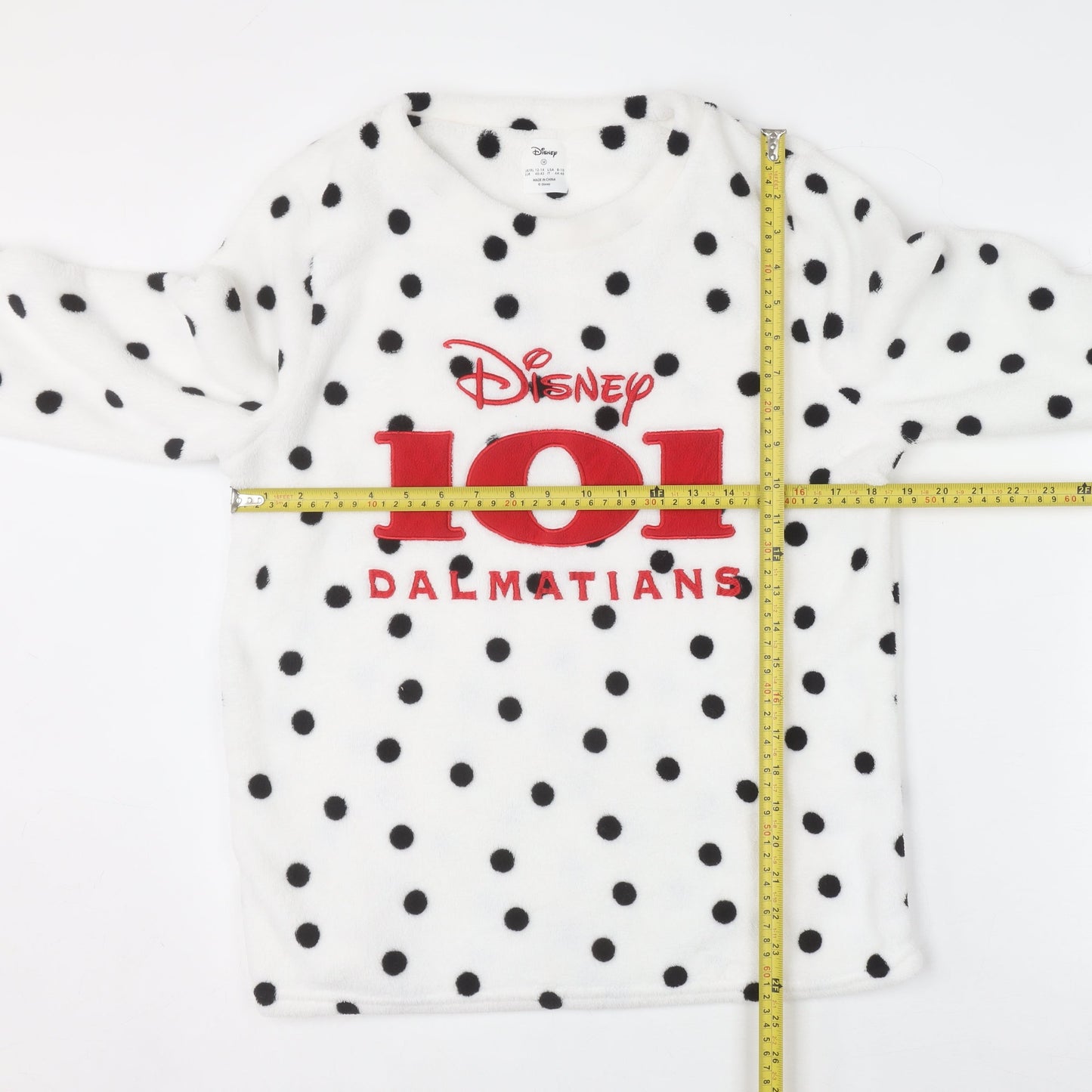Primark Women White Fleece 101 Dalmatians Pyjama Set M