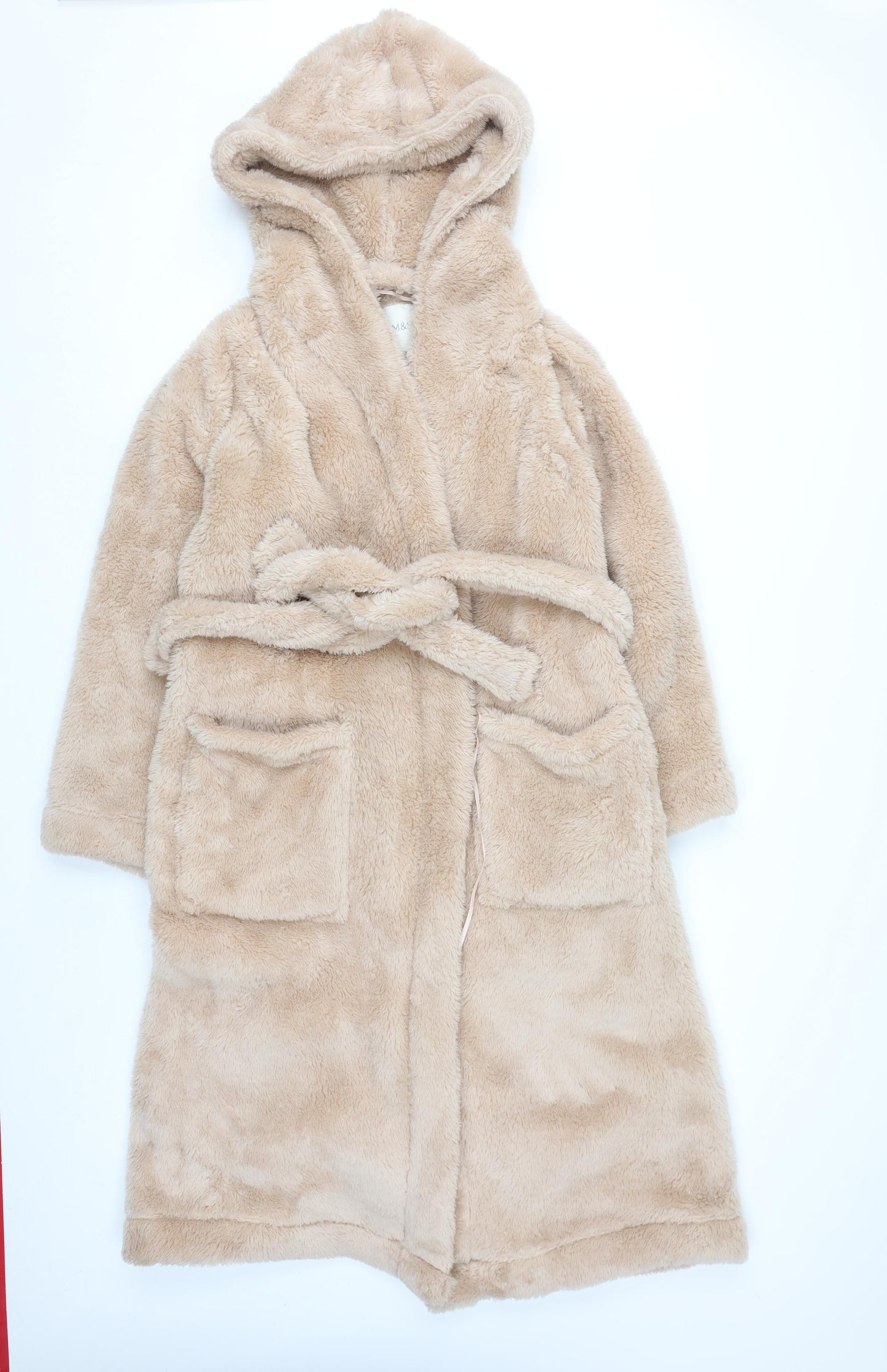 Marks and Spencer Women's Beige Fleece Hooded Robe L