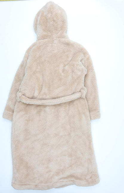 Marks and Spencer Women's Beige Fleece Hooded Robe L