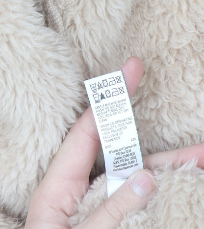 Marks and Spencer Women's Beige Fleece Hooded Robe L
