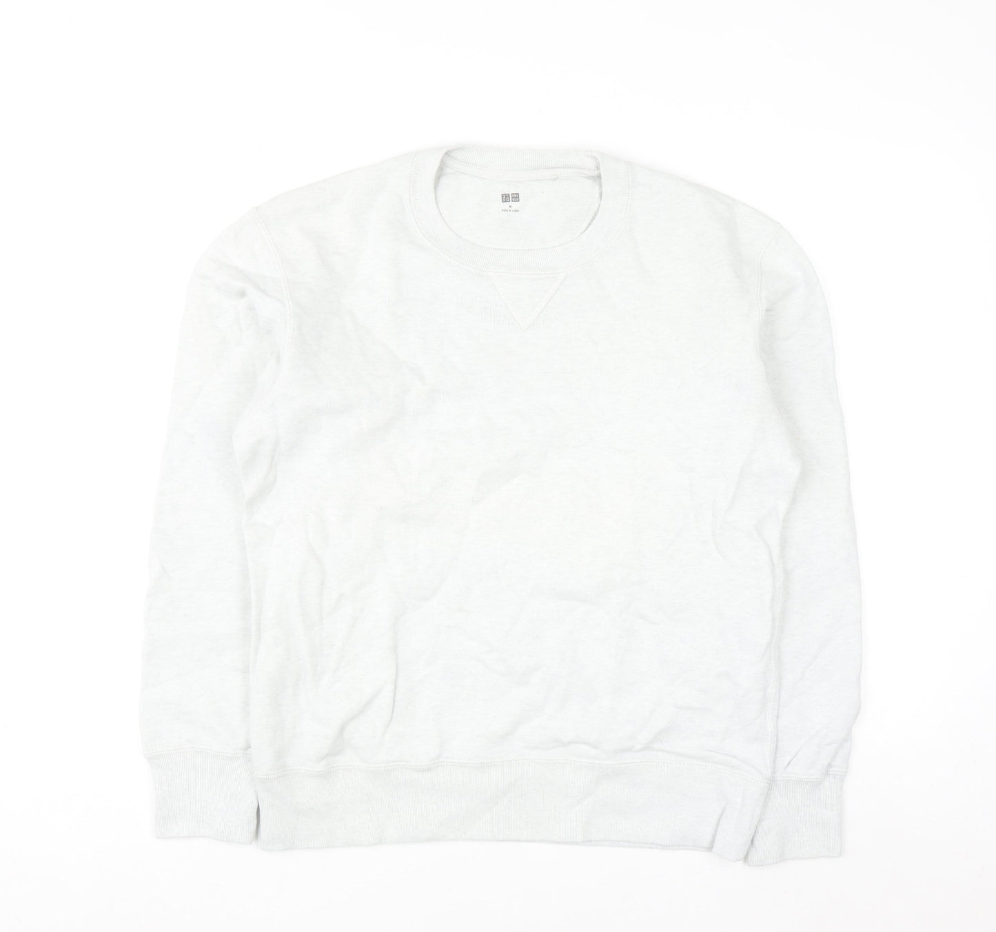 Uniqlo Men's White M Crew Neck Pullover Sweatshirt