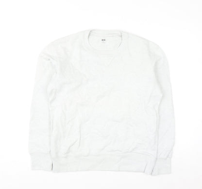Uniqlo Men's White M Crew Neck Pullover Sweatshirt