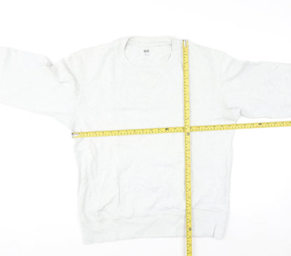 Uniqlo Men's White M Crew Neck Pullover Sweatshirt