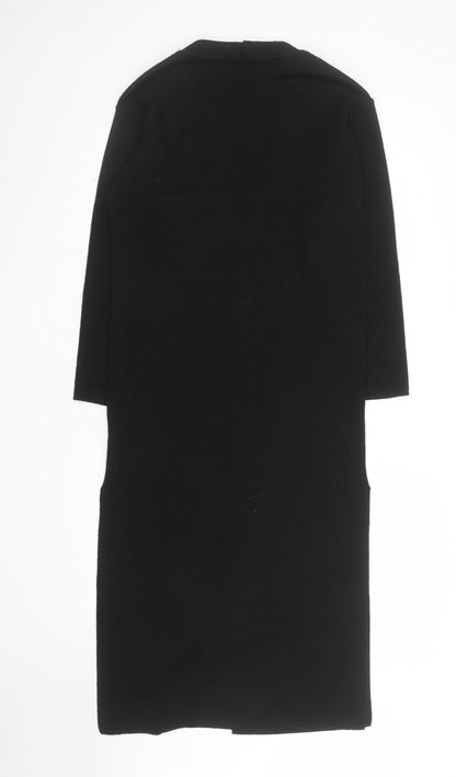 Nightingales LTD Women’s Black V-Neck Wool Blend Long Cardigan Size S