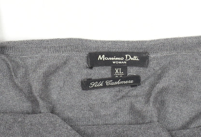 Massimo Dutti Women Grey Silk Cashmere Tank Top XL