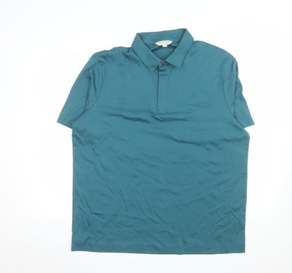 Marks and Spencer Autograph Men's Blue Supima Cotton Polo Shirt XL