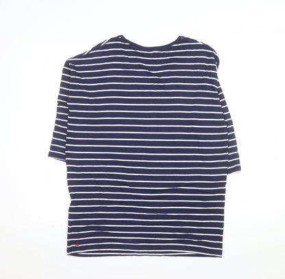 Joules Women’s Blue Striped V-Neck T-Shirt Size 10